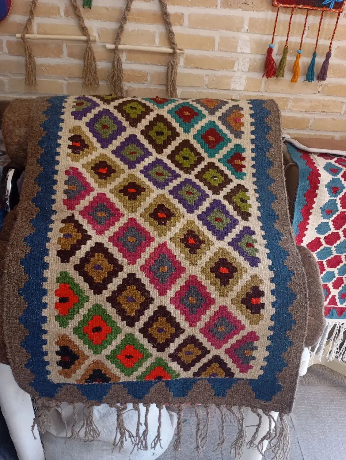 گلیم دست بافت|گلیم، جاجیم، گبه|خرمآباد, |دیوار