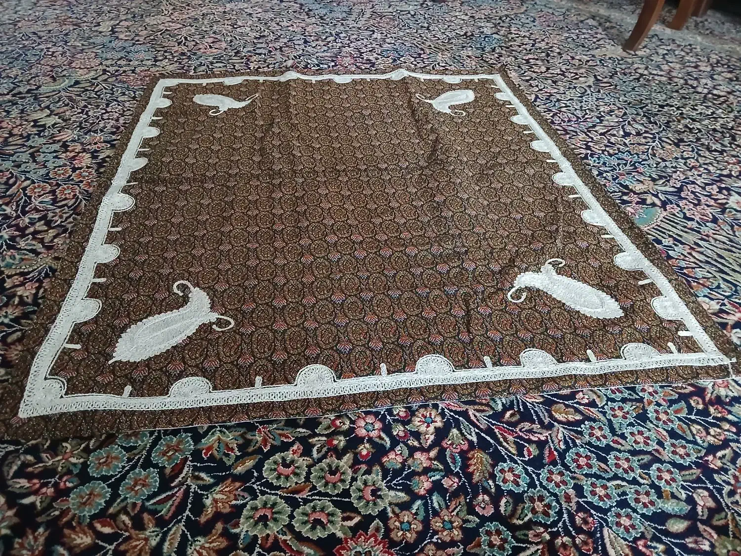 چهار عدد بغچه یا رو میزی قدیمی|پرده، رانر، رومیزی|کشکوئیه, |دیوار