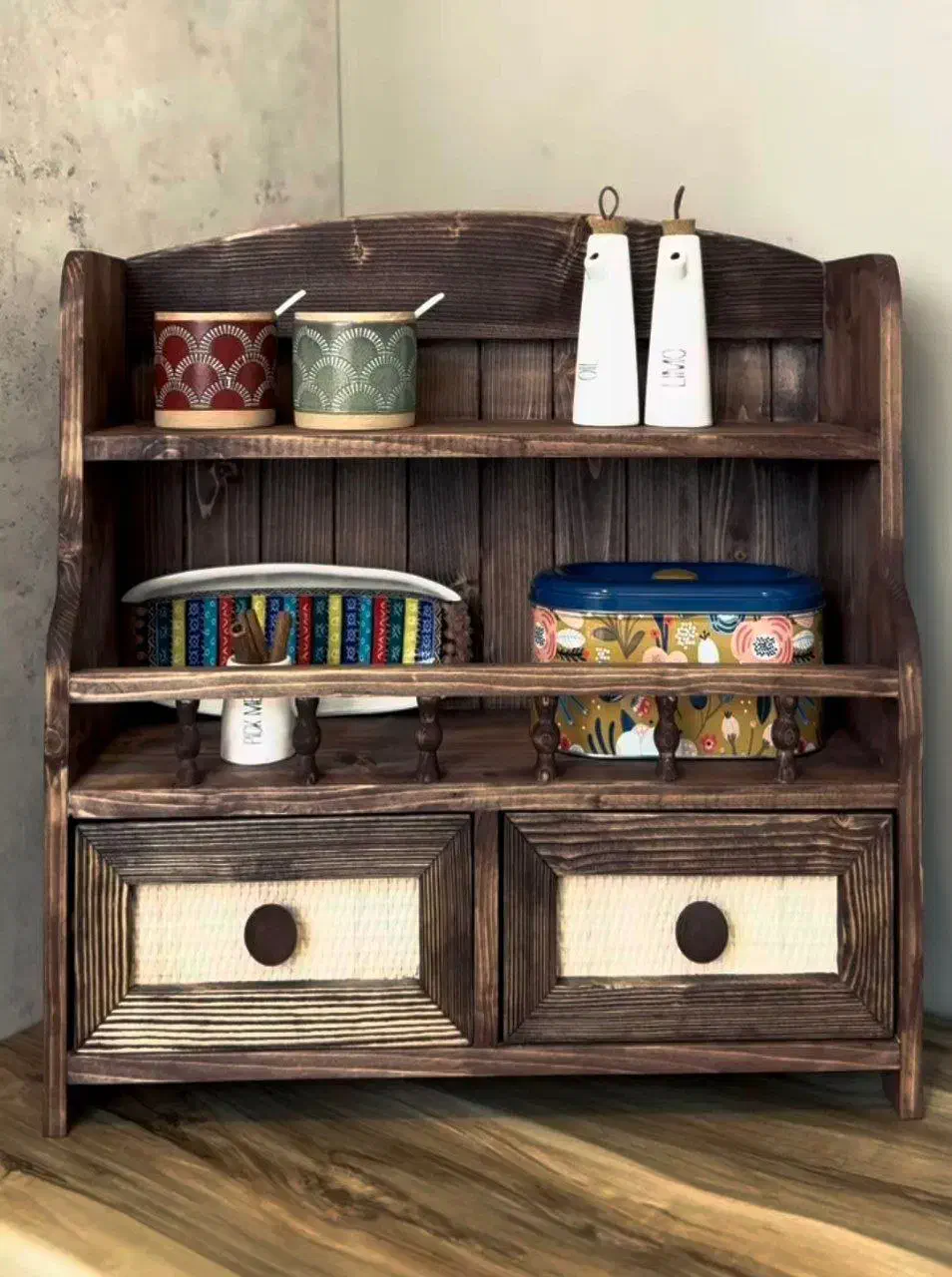 ظروف چوبی روستیک و میز مزه استند قهوه ،تخت و کنسول|صنایع دستی و سایر لوازم تزئینی|مشهد, شهرک صنعتی توس|دیوار