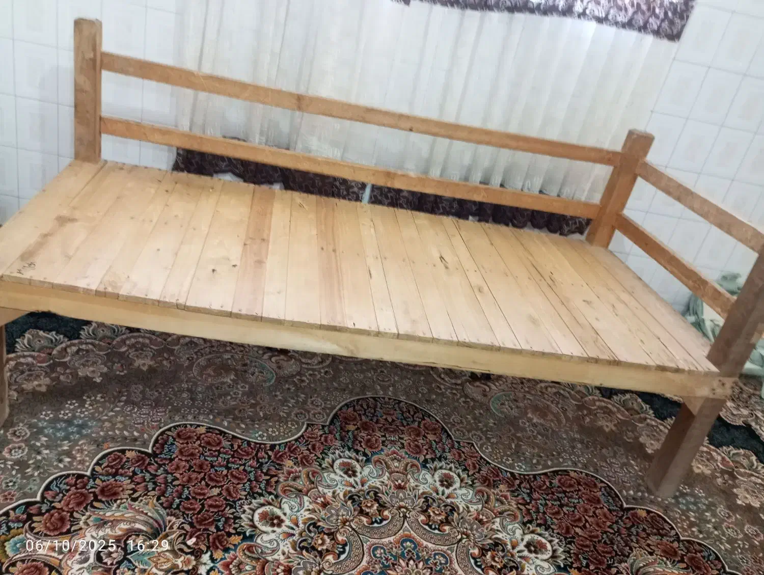 تخت چوبی|تخت و سرویس خواب|تنکمان, |دیوار