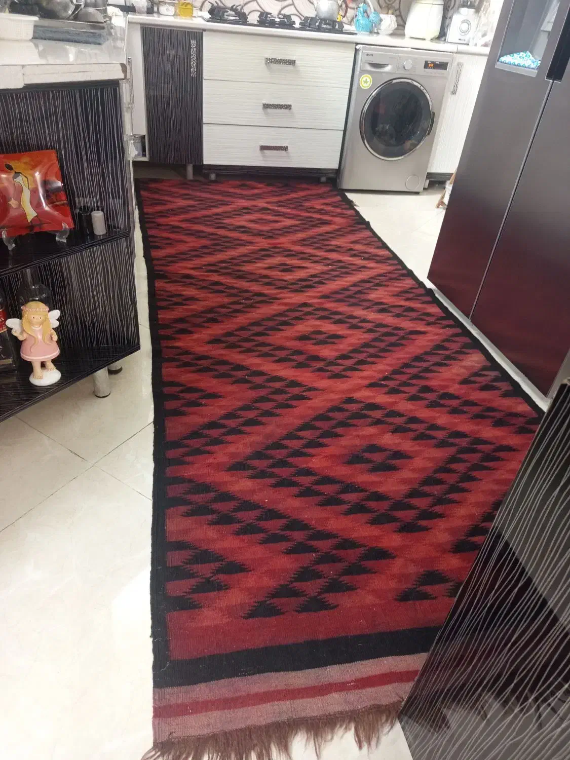 جاجیم دست بافت تمام پشم در حدنو ابعاد 4 متر در 1/5|گلیم، جاجیم، گبه|مشهد, شهرک لشکر (شهرک غرب)|دیوار