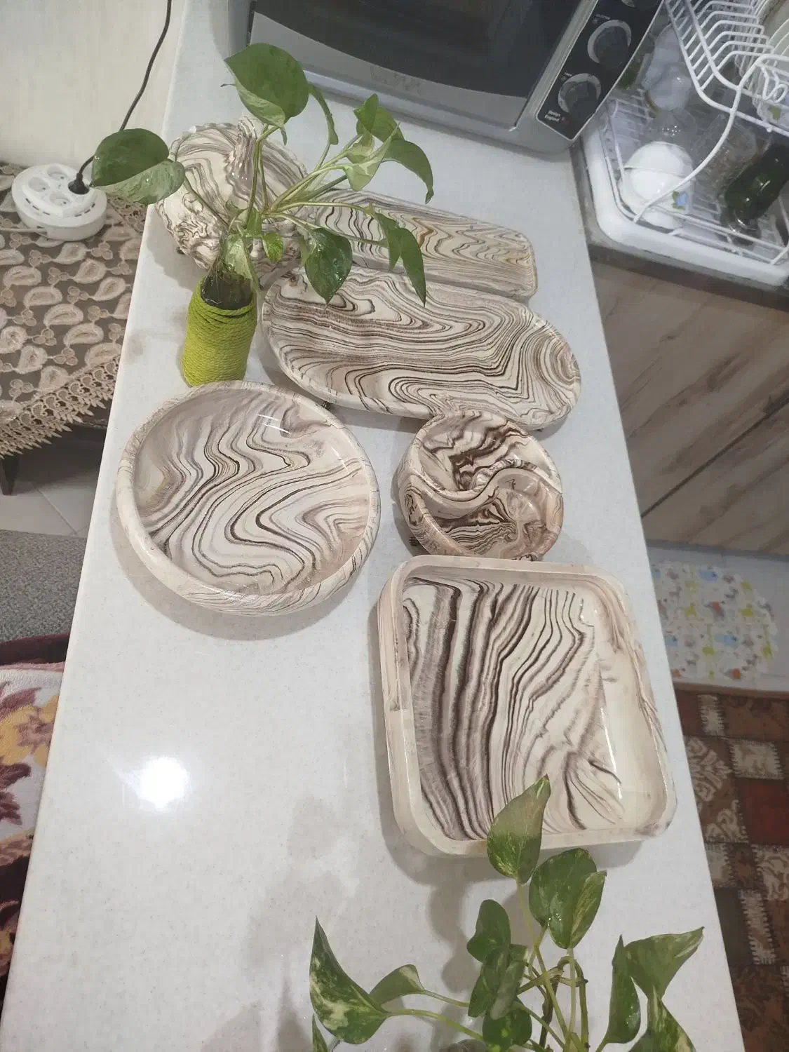 سرویس پذیرایی سنگی|ظروف سرو و پذیرایی|مشهد, چاهشک|دیوار