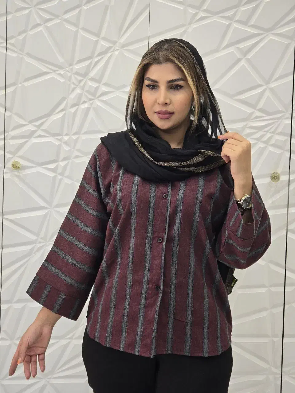 پیراهن باکسی راه راه|لباس|کهک, |دیوار