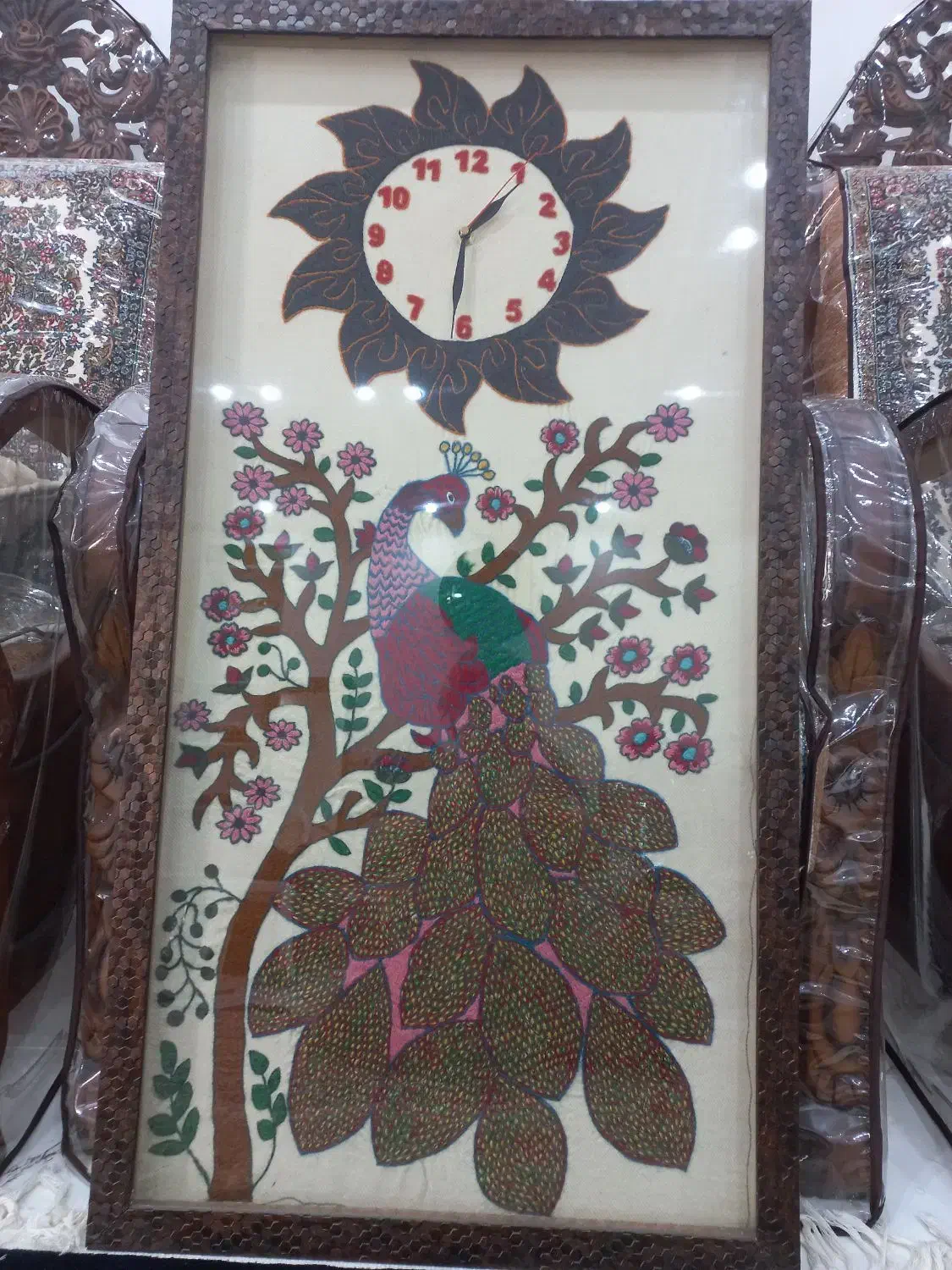 پته ساعت قاب گرفته|صنایع دستی و سایر لوازم تزئینی|سیرجان, |دیوار