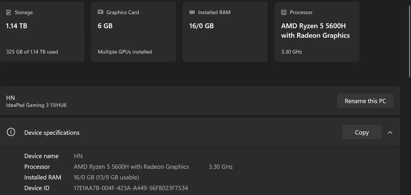 لپ تاپ ideapad gaming3 در حد نو|رایانه همراه|آمل, |دیوار