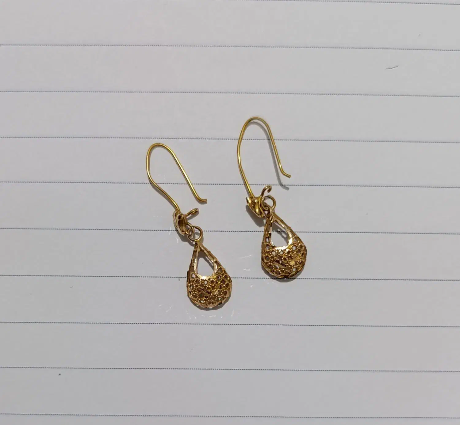 گوشواره طلا 18 عیار طرح اشک|جواهرات|چهاردانگه (تهران), |دیوار