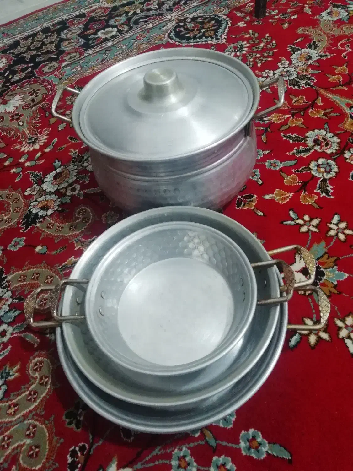 قابلمه قابلمه روحی با 3 ماهیتابه چکشی|ظروف پخت‌وپز|قم, انسجام|دیوار