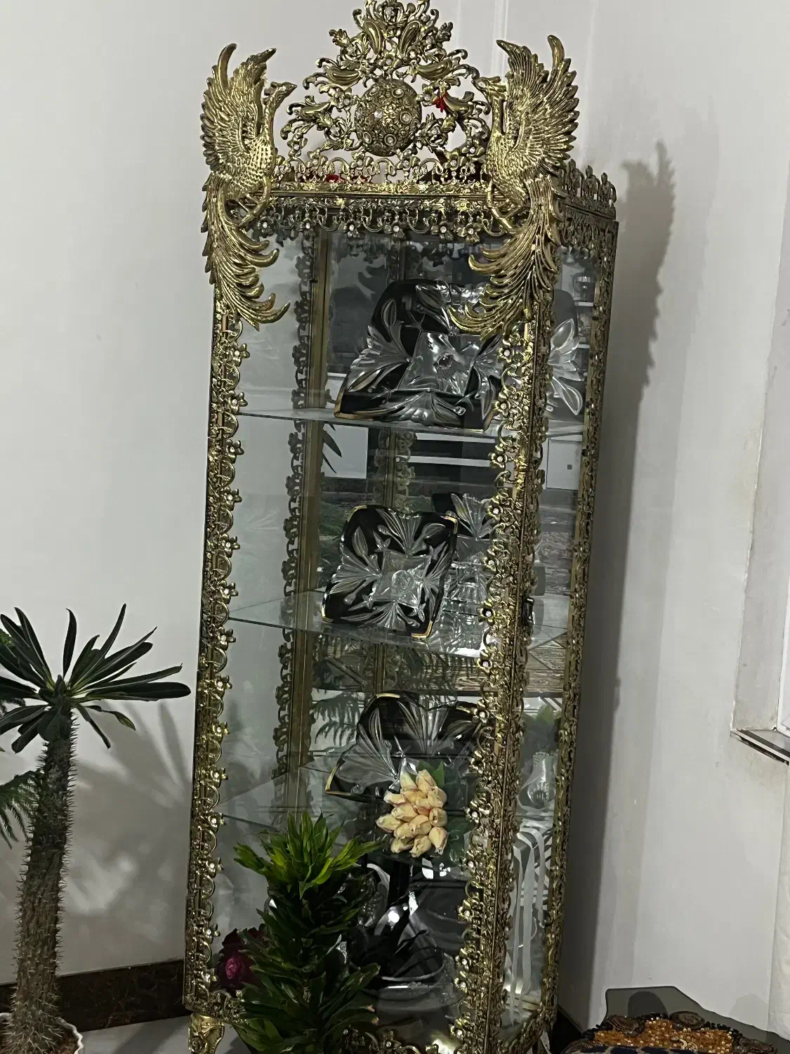 ساعت و بوفه برنجی|بوفه، ویترین، کنسول|قیدار, |دیوار