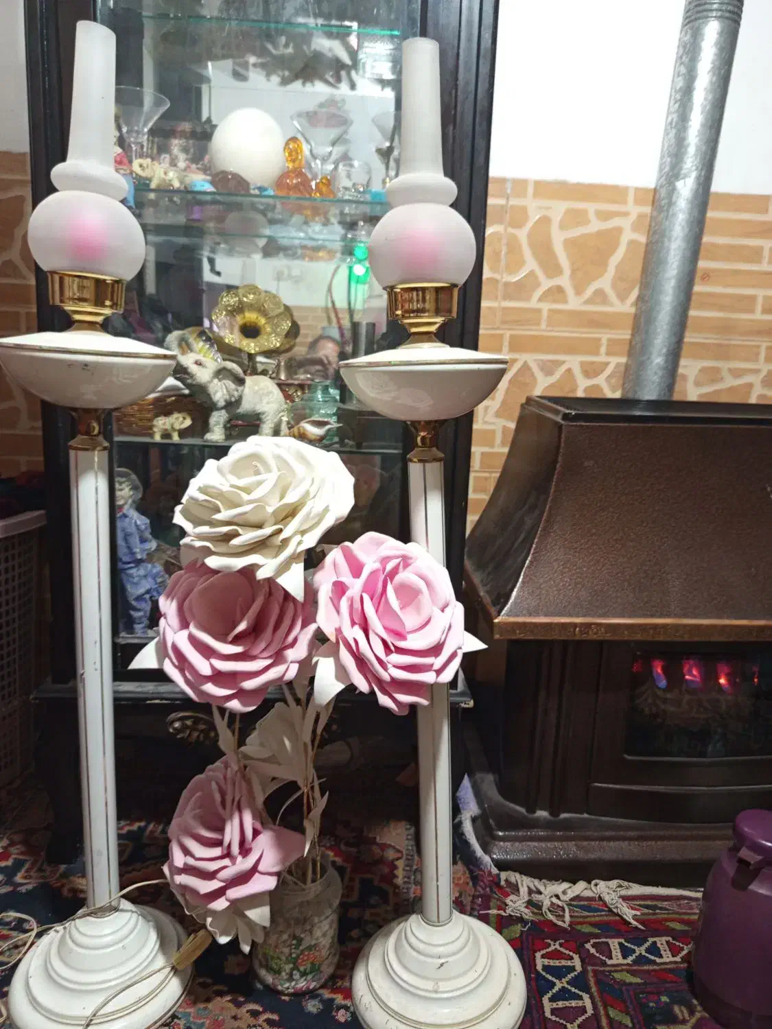 جفت ‌اباژور قدیمی کلاسیک|کلکسیون اشیاء عتیقه|کرمان, |دیوار