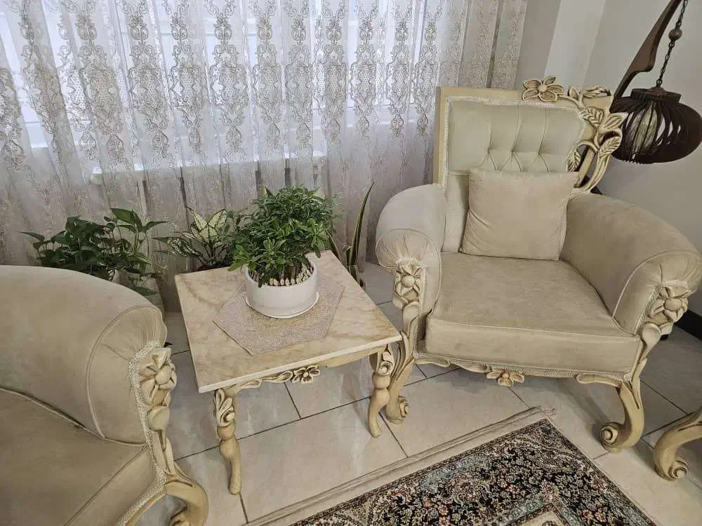 مبلمان هفت نفره + میز ناهار خوری 10 نفره + جلومبلی|مبلمان خانگی و میز عسلی|تهران, سازمان برنامه شمالی|دیوار