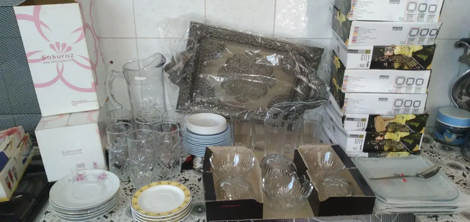 گل سرخی و...|ظروف سرو و پذیرایی|ابهر, |دیوار