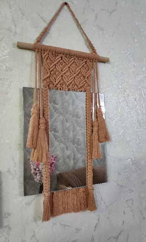 آینه مکرومه (سفارشی در ابعاد و رنگ دلخواه)|آینه|ری, حمزهآباد|دیوار