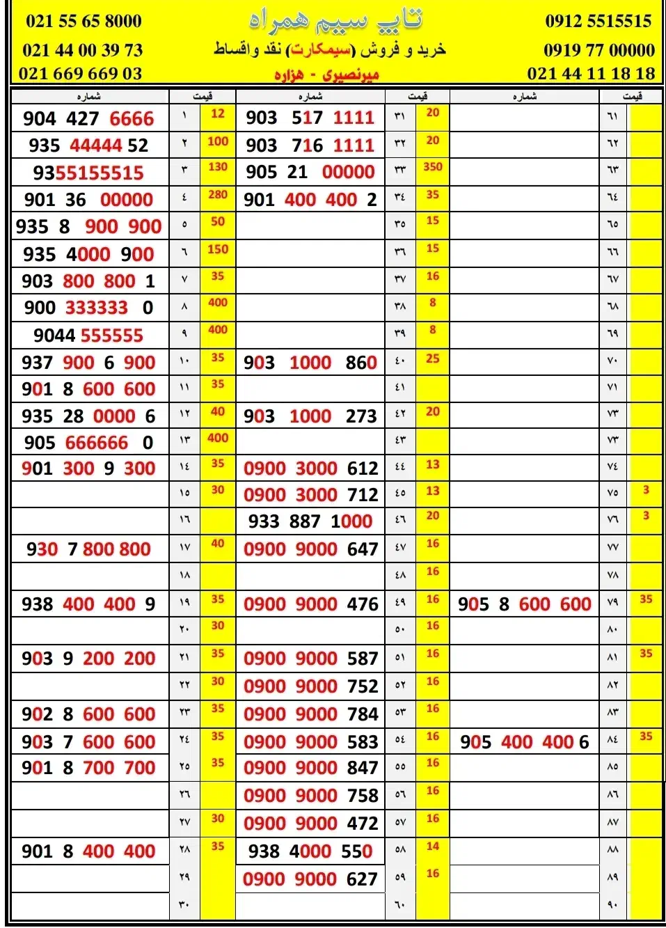 09003000612                 09003000712|سیم‌کارت|تهران, شهران جنوبی|دیوار