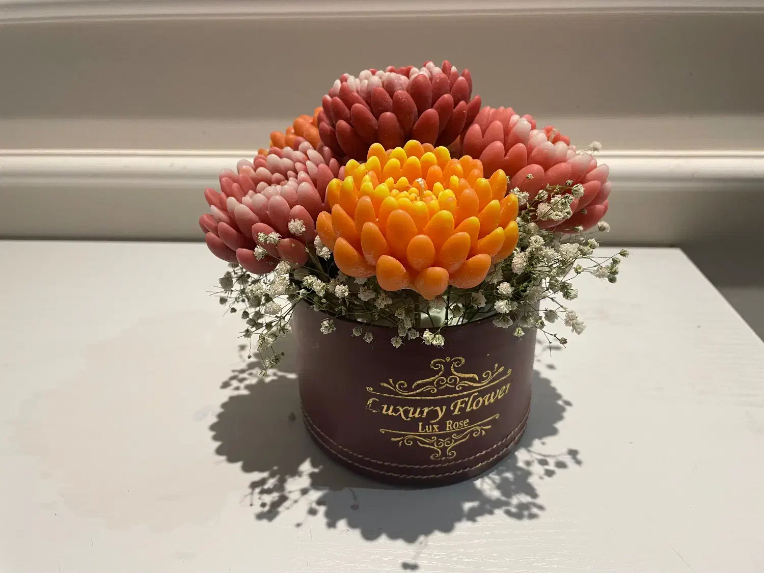 باکس شمعی گل داودی|گل مصنوعی|یزد, |دیوار