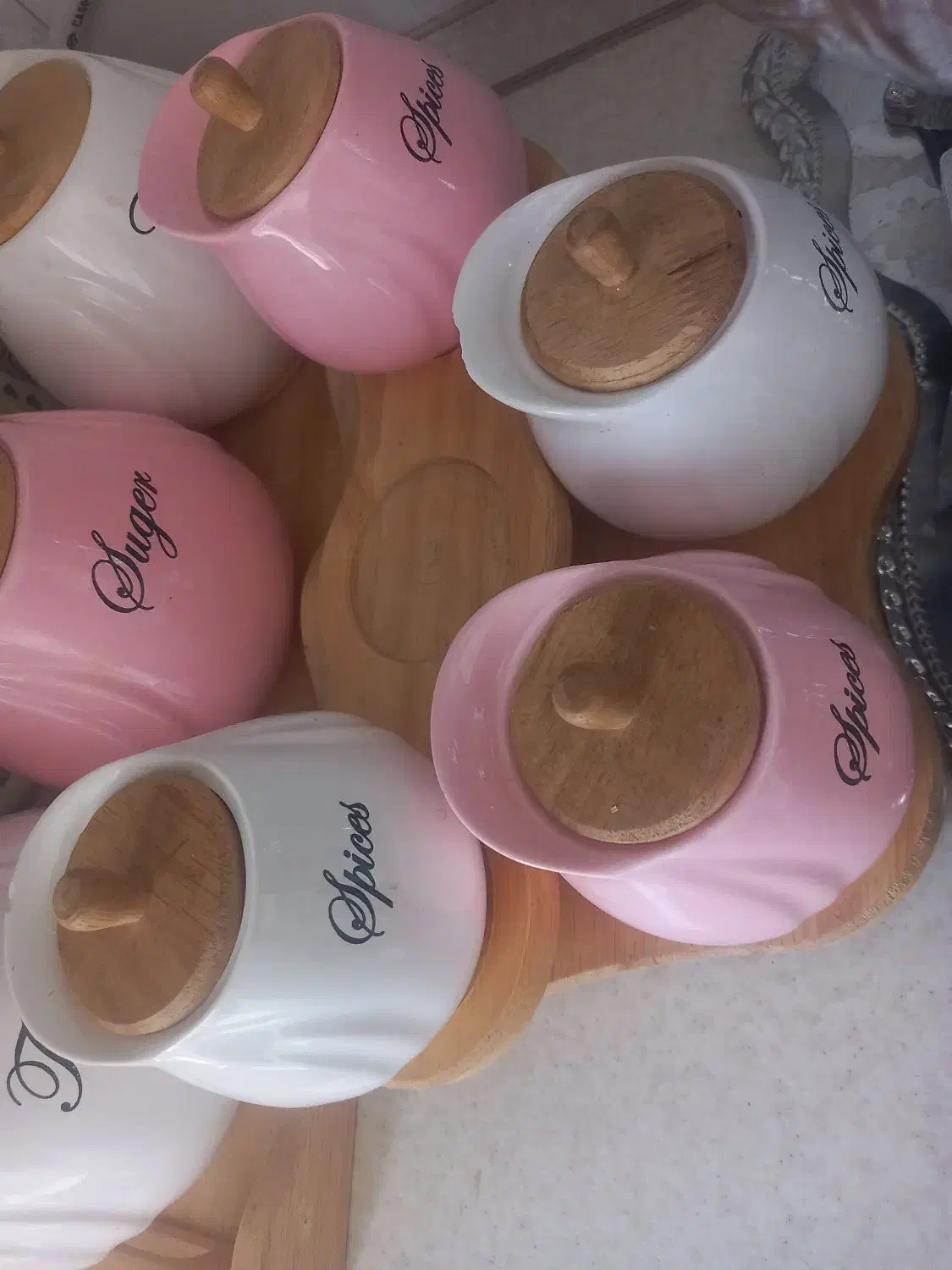 پاسماوری ۷تیکه سفیدصورتی|ظروف سرو و پذیرایی|اراک, |دیوار