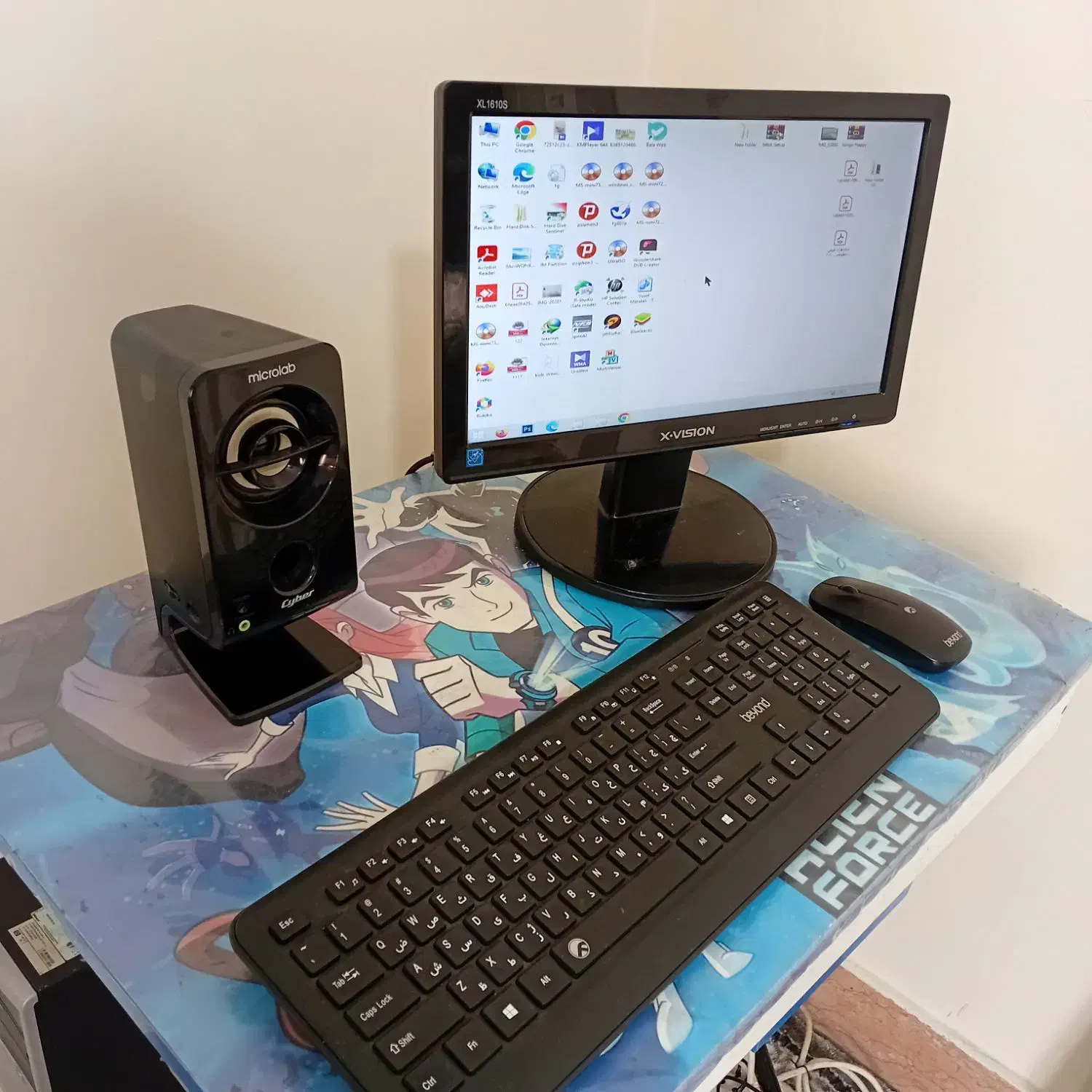 کیس کامل همراه مانیتور و موس و کیبورد بی سیم|رایانه رومیزی|تهران, خاوران|دیوار