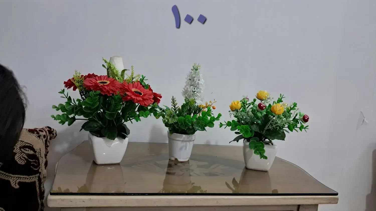 تعدادی گل مصنوعی دکوری گلدان شیک زیبا|گل مصنوعی|مشهد, انقلاب|دیوار