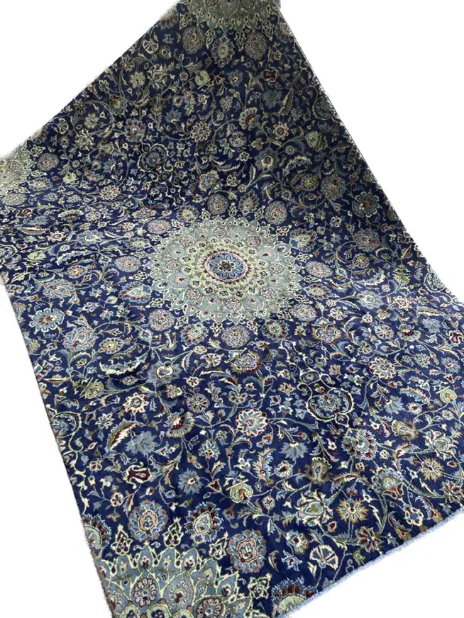 فرش دستبافت تک ۶متری سرمه‌ای مشهد|فرش|شهریار, شهریار|دیوار