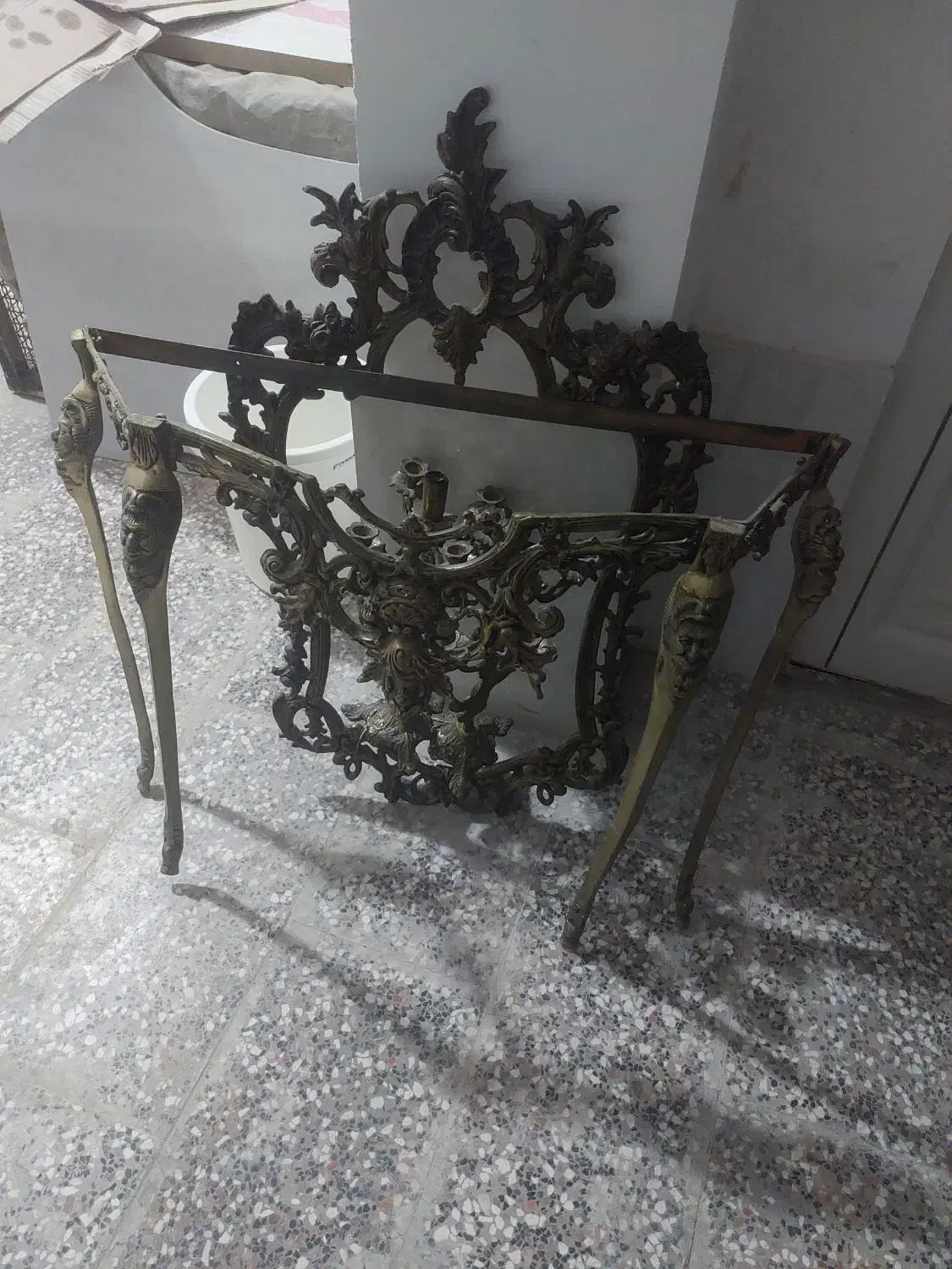 اینه شمعدان لوستر برنجی کل منطقه|آینه|مشهد, ده دی|دیوار