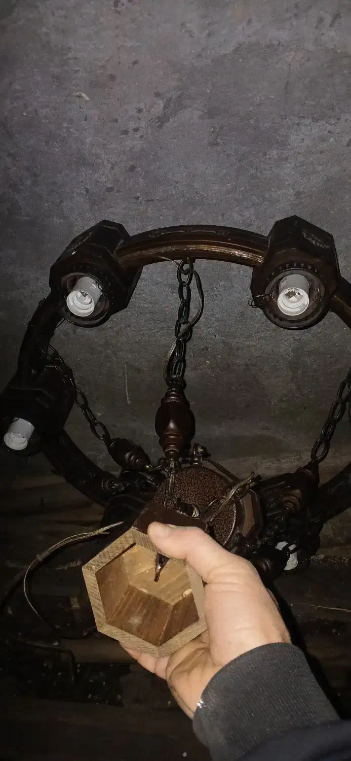 لوستر چوبی|لوستر و چراغ آویز|اسالم, |دیوار