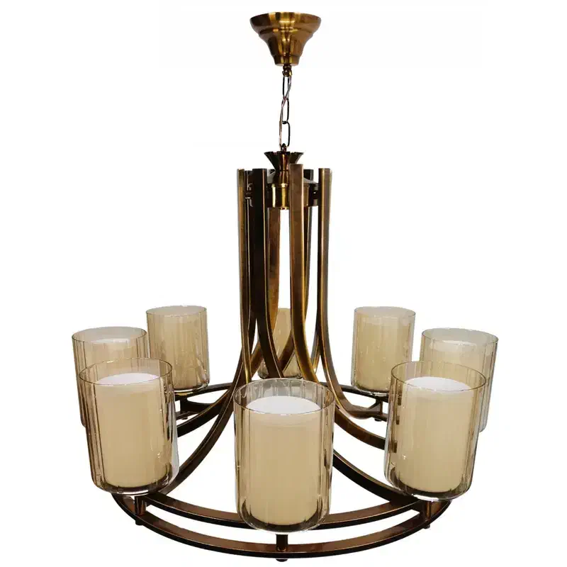 لوستر ۸ و ۴ شعله مدل فلزی و دو رینگ|لوستر و چراغ آویز|گنبد کاووس, |دیوار