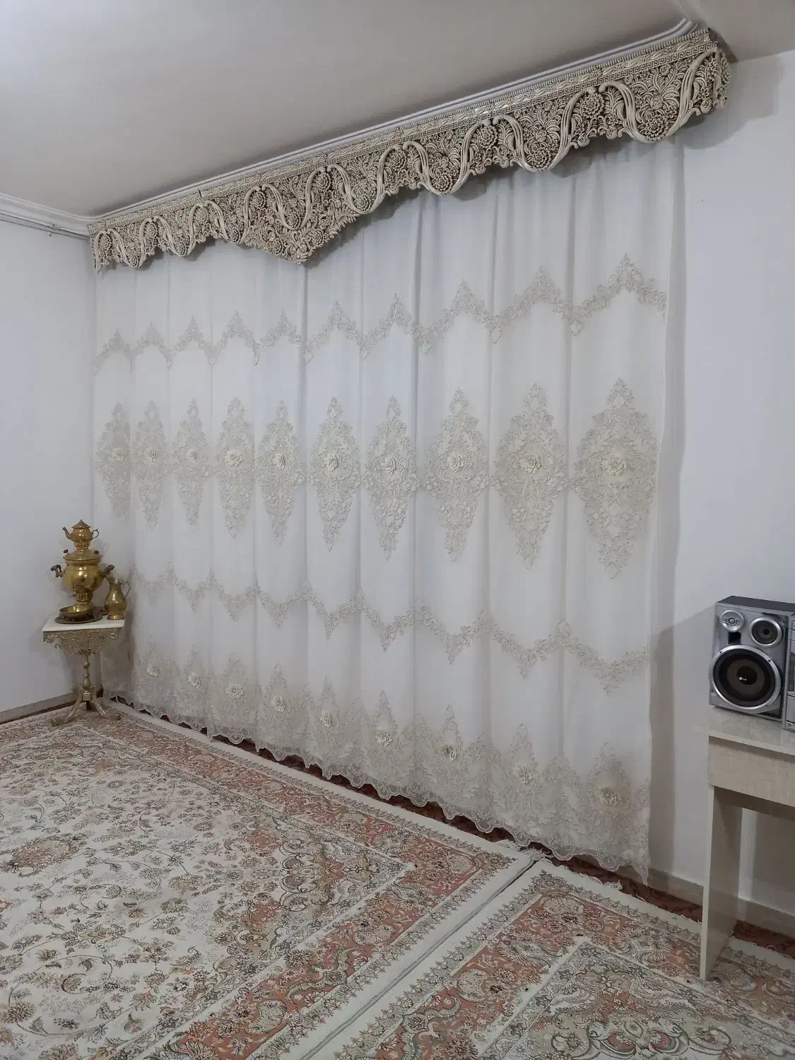 پرده ۳.۵ متری با کتیبه|پرده، رانر، رومیزی|پارسآباد, |دیوار