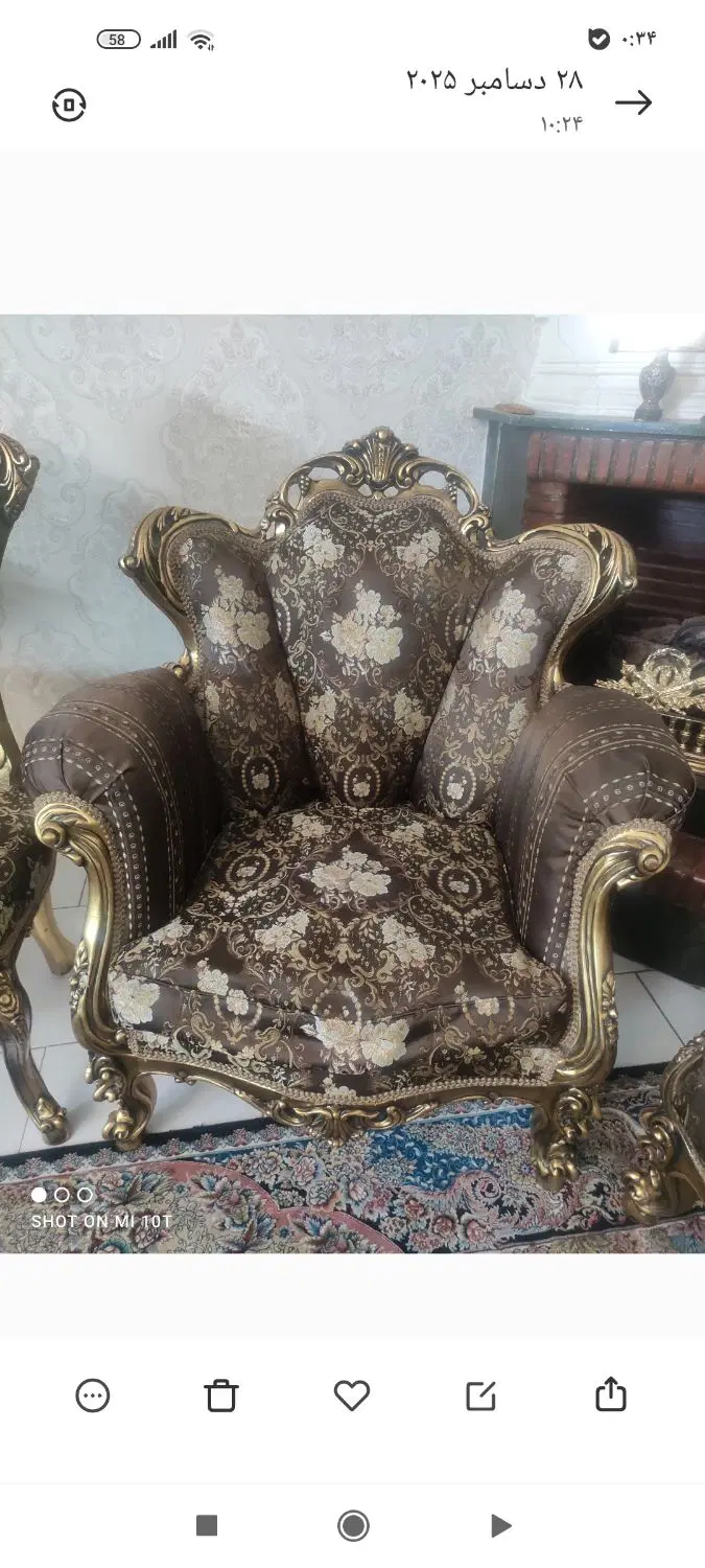 مبل سلطنتی ۹ نفره و میزناهار خوری ۸ نفره|مبلمان خانگی و میز عسلی|تهران, نیروی هوایی (پیروزی)|دیوار