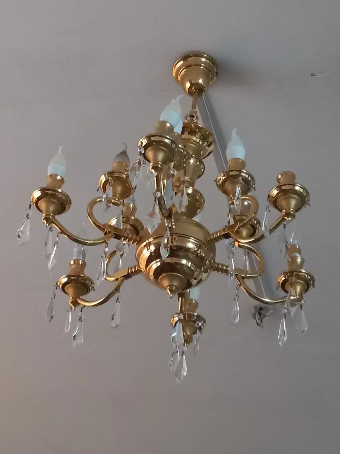 لوستر ستاره طلایی|لوستر و چراغ آویز|تبریز, |دیوار