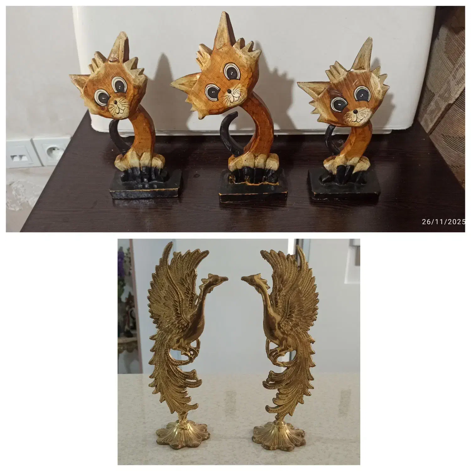 مجسمه برنجی وچوبی|مجسمه، تندیس، ماکت|خاوران, |دیوار