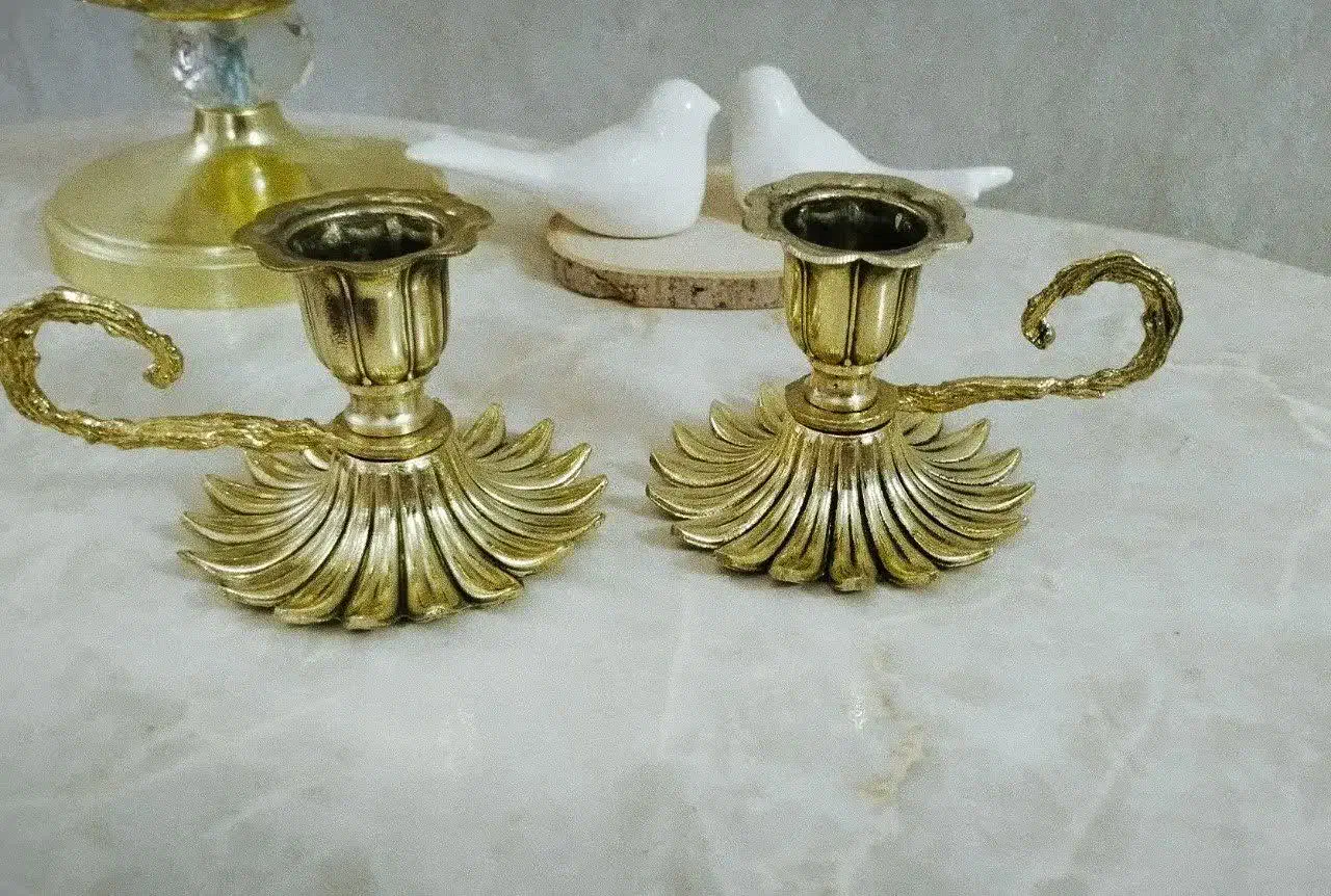 جا شمعی اصل برنزی|کلکسیون اشیاء عتیقه|ملارد, |دیوار