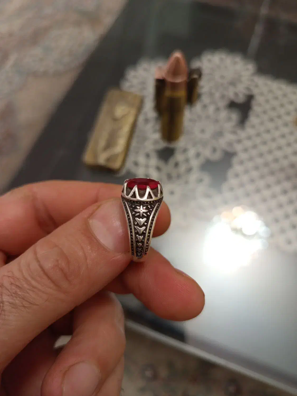 انگشتر نقره نگین دار طرح جدید|زیورآلات و اکسسوری|محمدشهر, شهرک پیام (مهرالبرز)|دیوار