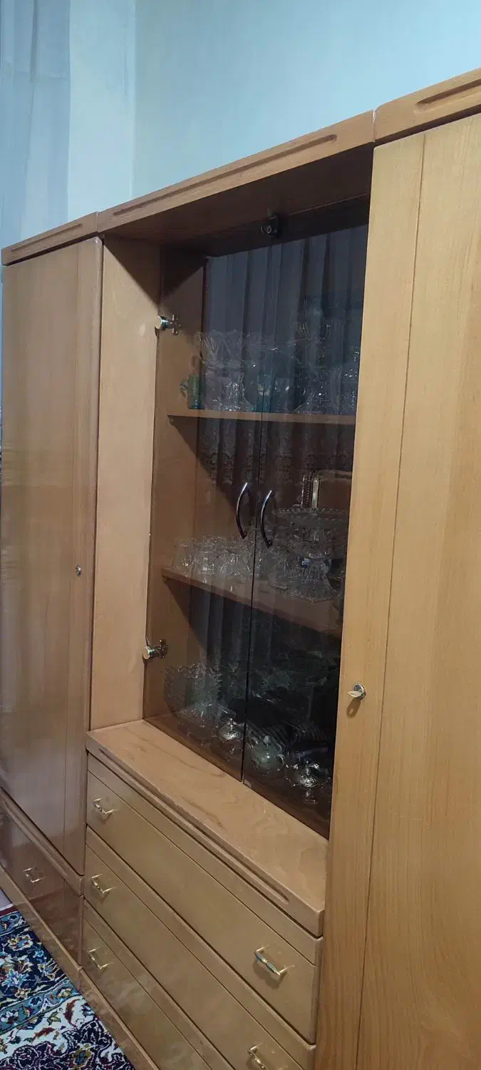 کمد سه تکه به همراه بوفه یا کتابخانه|جاکفشی، کمد، دراور|دورود, |دیوار