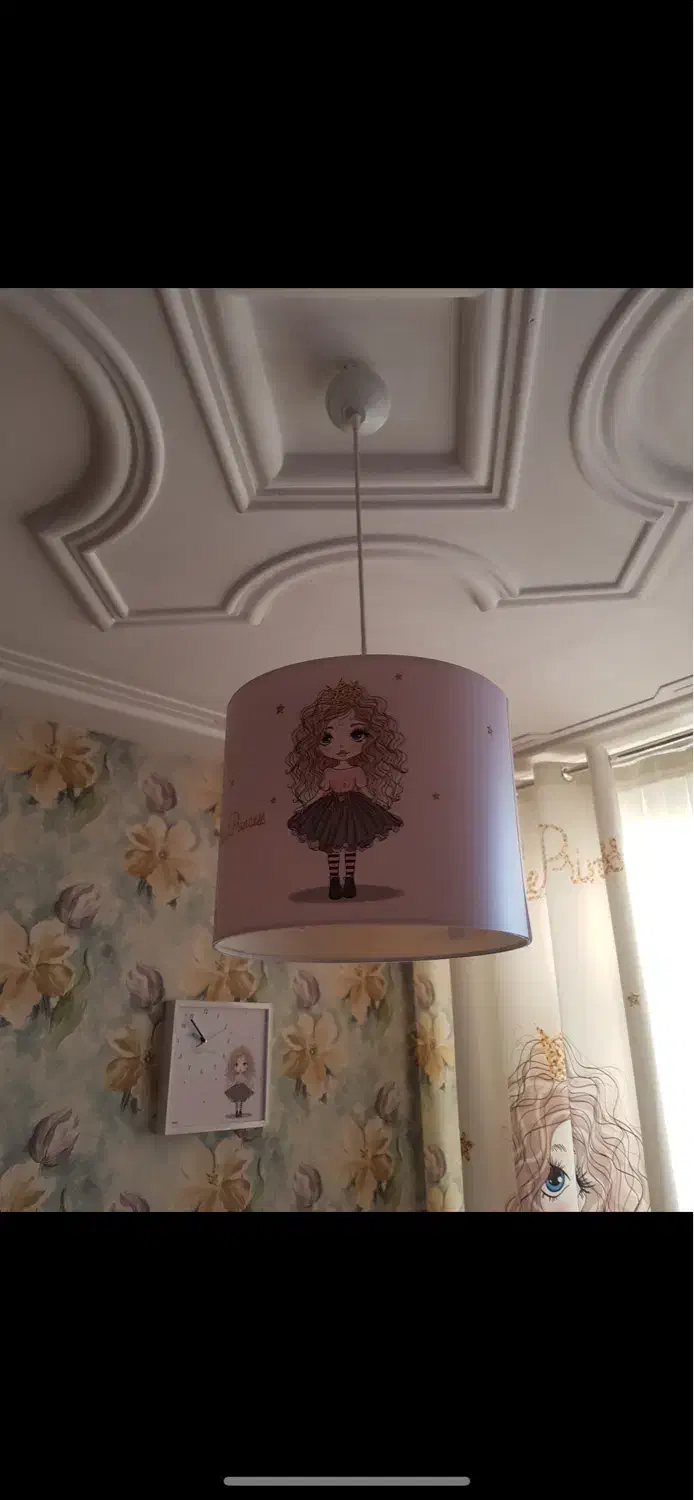 چراغ خواب و ساعت و لوستر ست اتاق کودک|لوستر و چراغ آویز|کرمانشاه, |دیوار