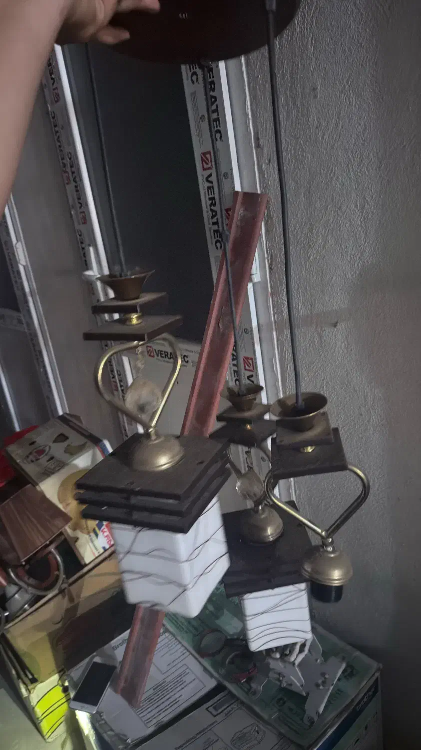 لوستر سه شاخه سقفی اویزان|لوستر و چراغ آویز|کیش, |دیوار