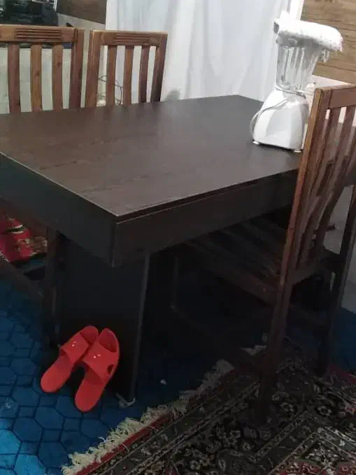 فوری میز نهارخوری تمیز چهار نفره ۳ عدد صندلی|میز و صندلی غذاخوری|خرم‌آباد (تنکابن), |دیوار