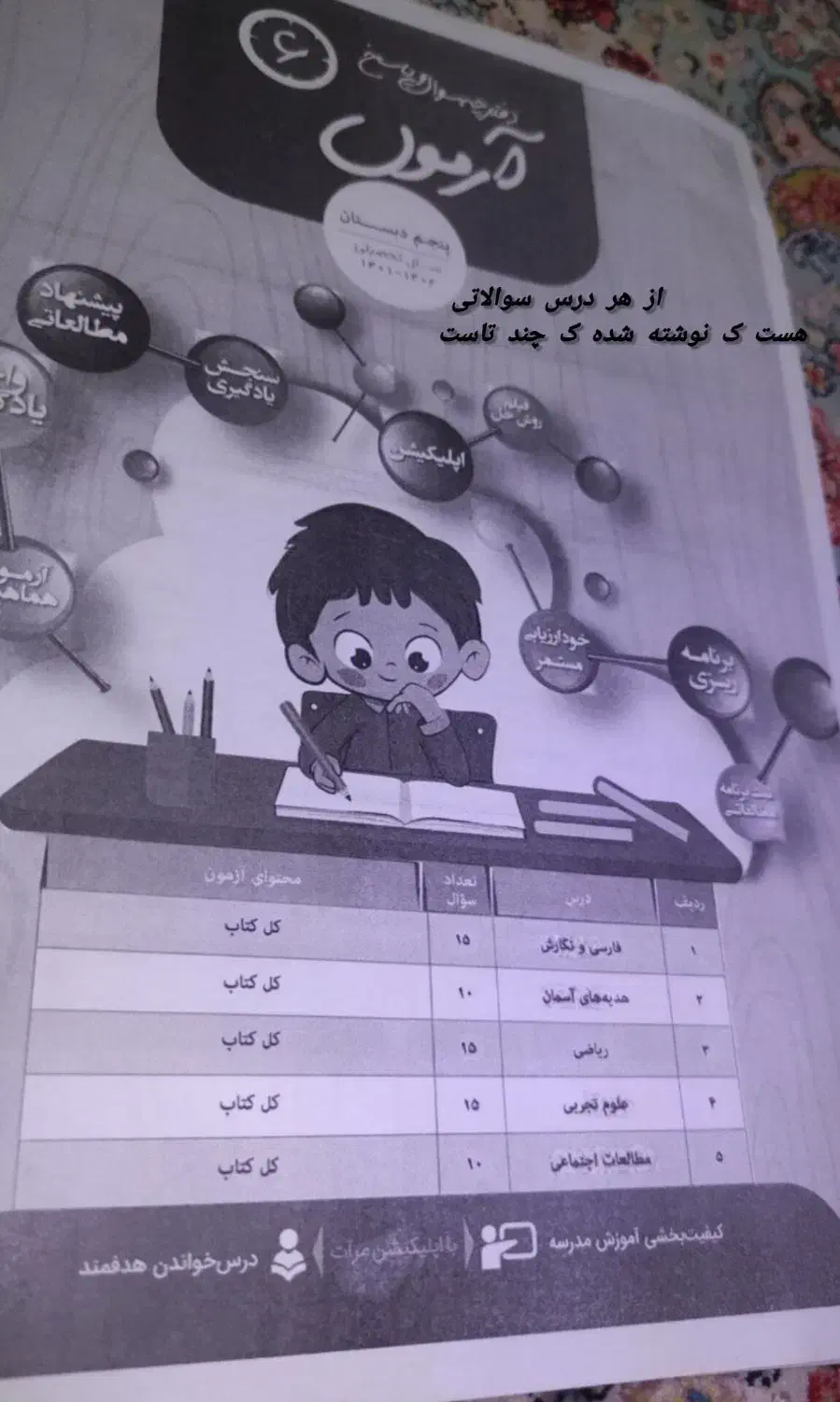 جامع پنجم ب همراه سوالات درسی دیگری ک پیرینت کردم|کتاب و مجله آموزشی|قم, انسجام|دیوار