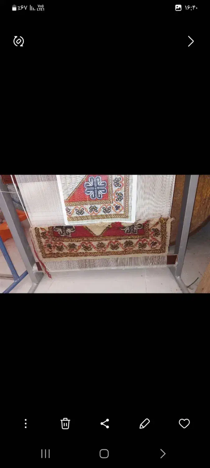 قالیچه ی نیمه بافت زیر قیمت|فرش|کوهنجان, |دیوار