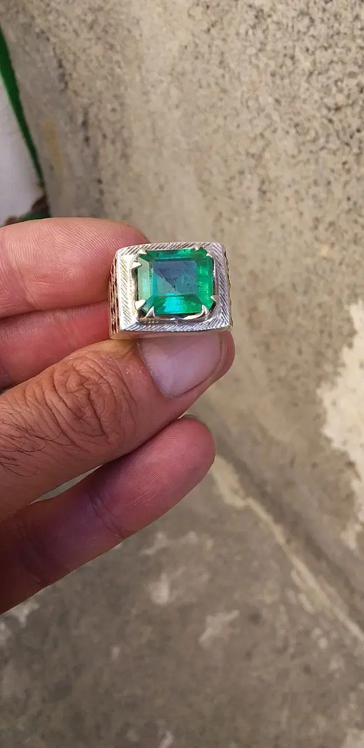 سه عدد انگشتر نقره دست ساز نگین زمرد|جواهرات|کرج, جهانشهر|دیوار