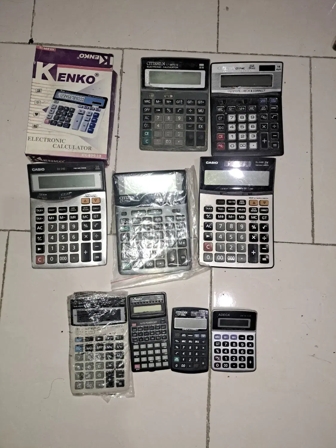 تعدادی ماشین حساب کاسیو و کنزو و سیتیزن ct-770 II|لوازم التحریر|پردیس, فاز ۸|دیوار