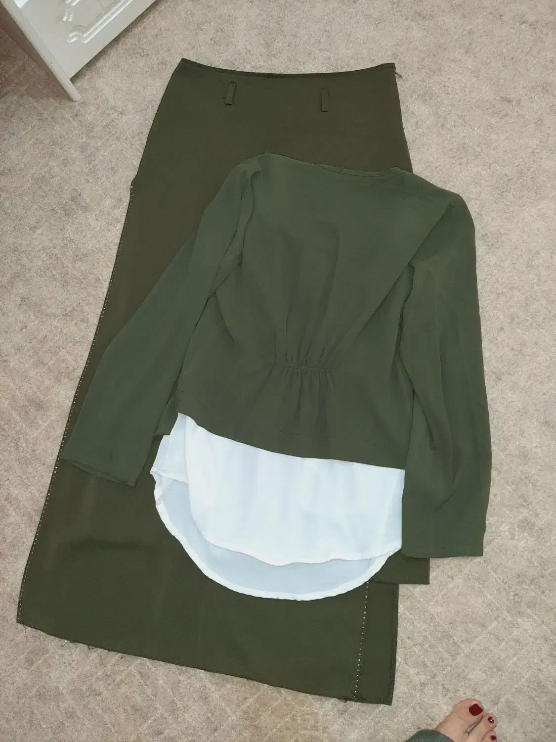 ست سه تیکه شومیز و دامن همراه با کمربند|لباس|بوکان, |دیوار