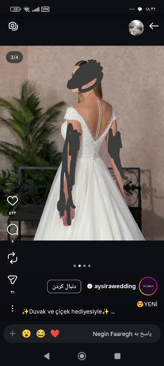 لباس عروس کاملا نو برند ترک|لباس|تهران, قصر فیروزه ۱|دیوار