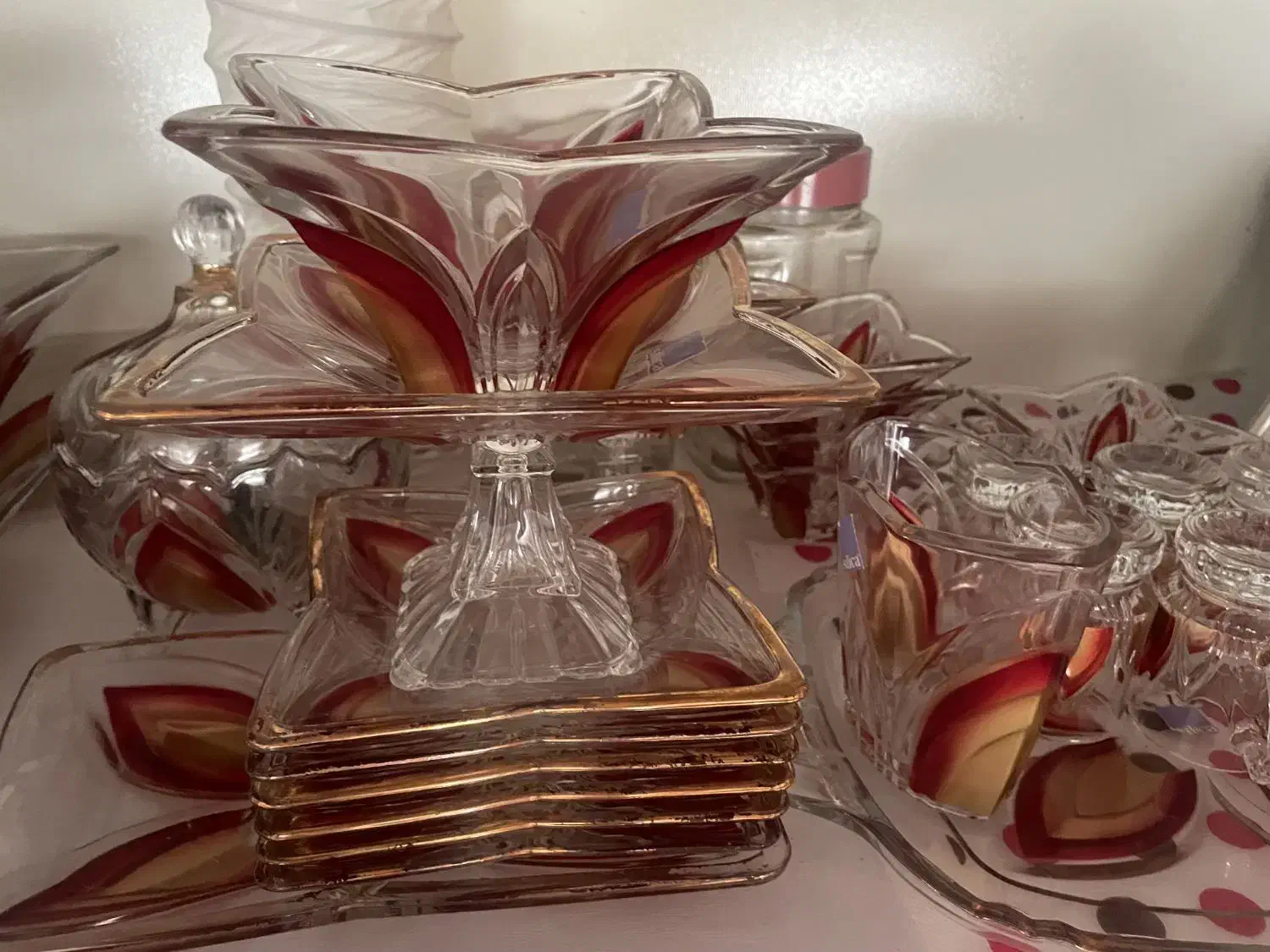 سرویس بلور رنگی|ظروف سرو و پذیرایی|لاهیجان, حاجی آباد|دیوار