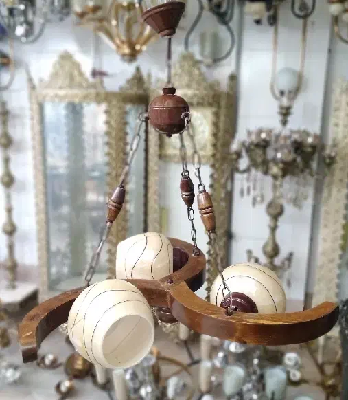 لوستر چوبی نو زیر قیمت|لوستر و چراغ آویز|اصفهان, بهارستان|دیوار