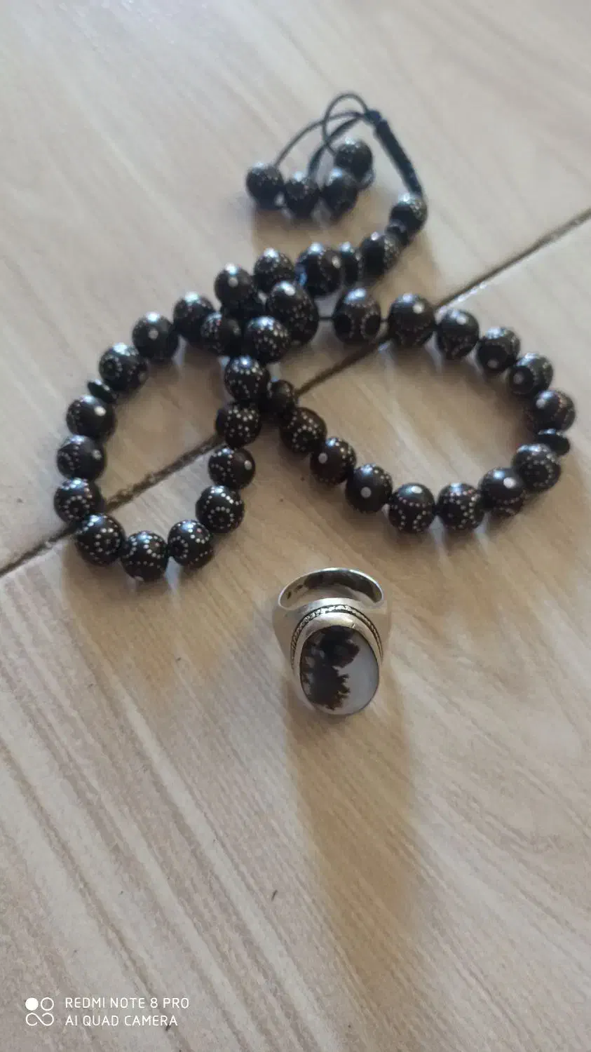 انگشتر شجر رکاب استاد حسین جدی وتسبیح یسرمکی|جواهرات|کرج, کیانمهر|دیوار