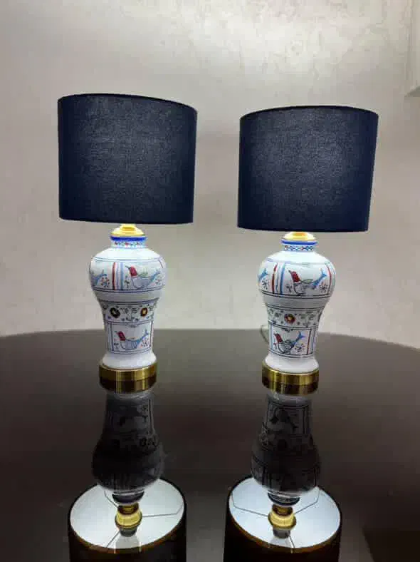 د‌و جفت اباژور قلم ابی|چراغ خواب و آباژور|تهران, خواجه نظام الملک|دیوار