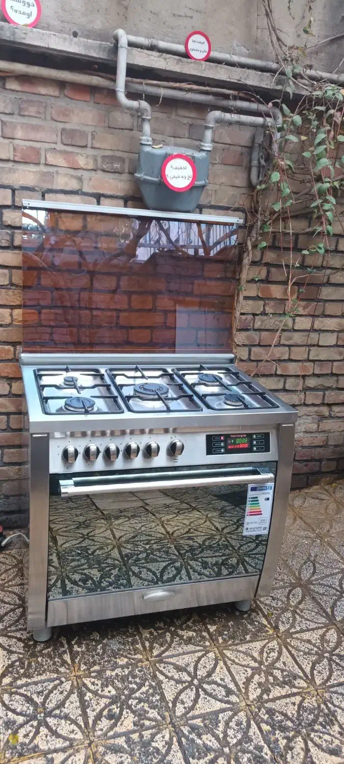 اجاق گاز استیل تکنو ایتالیا مجهز به کانوکشن درحدنو|اجاق گاز و لوازم برقی پختوپز|تهران, کاج|دیوار
