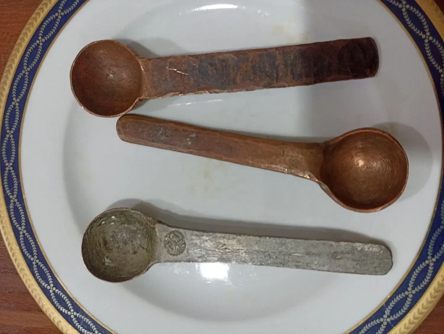 سه عدد قاشق بستنی مسی آنتیک|کلکسیون اشیاء عتیقه|تبریز, |دیوار