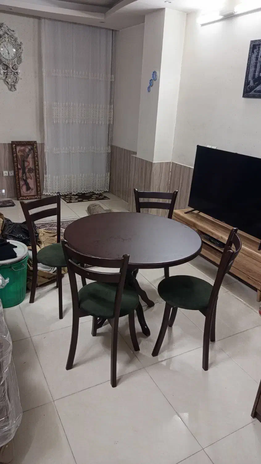 میز و صندلی چهار نفره|میز و صندلی غذاخوری|ابریشم, |دیوار