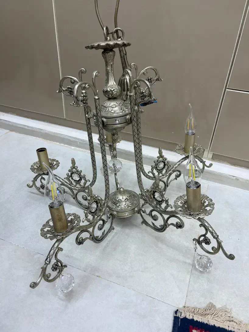 لوستر ۵ شاخه فلزی|لوستر و چراغ آویز|ایلام, |دیوار