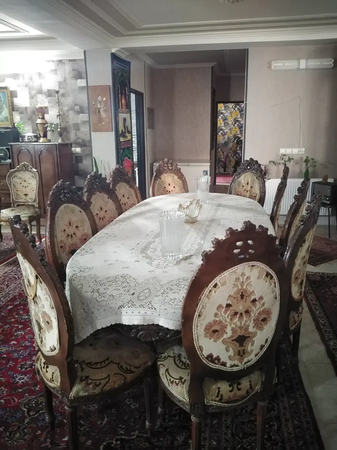 سرویس ناهار خوری ده /۱۰ نفره|میز و صندلی غذاخوری|شیراز, انجیره|دیوار